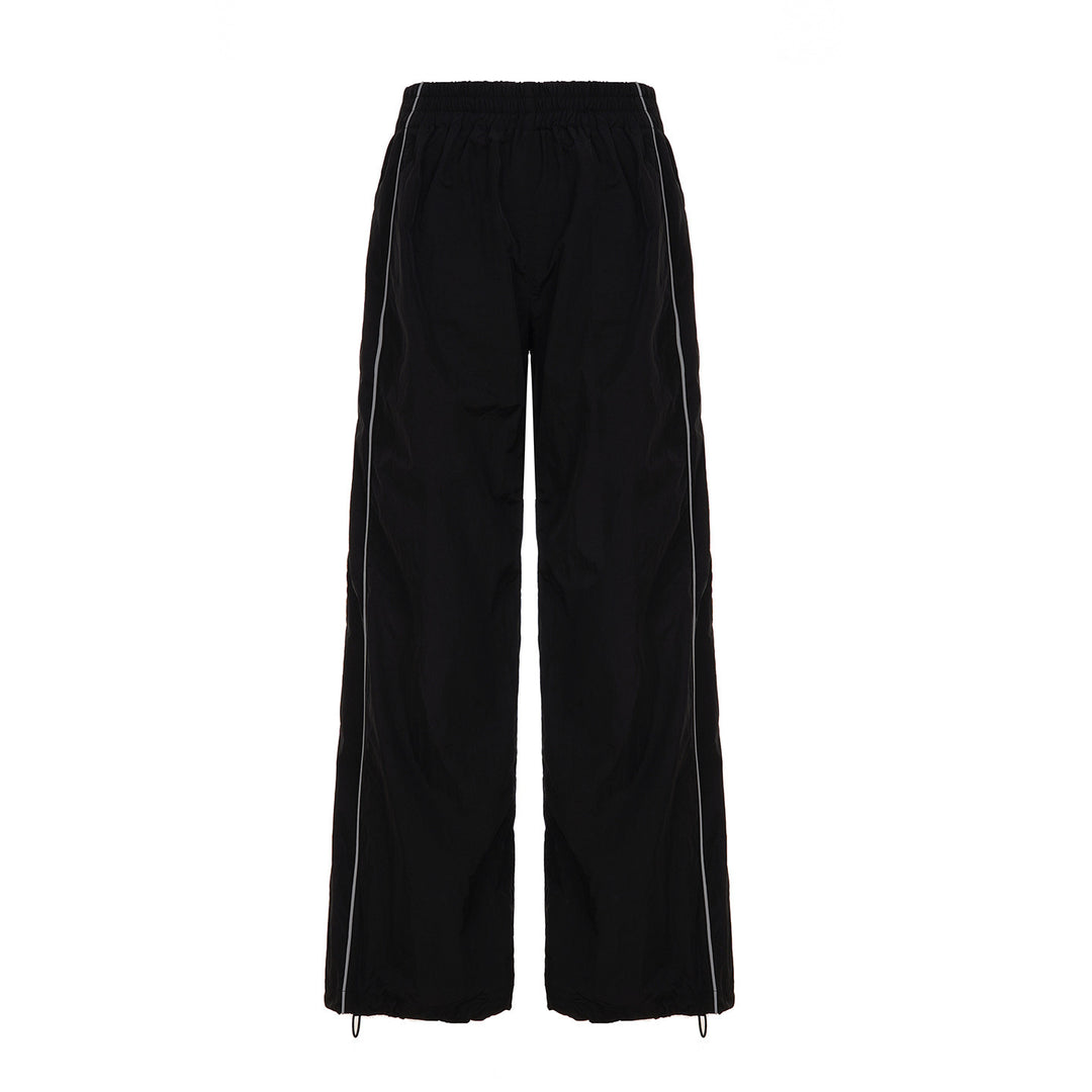 Dame Trendy Relaxed Fit Sportbukse med elastisk liv og sidelommer med glidelås Skjora