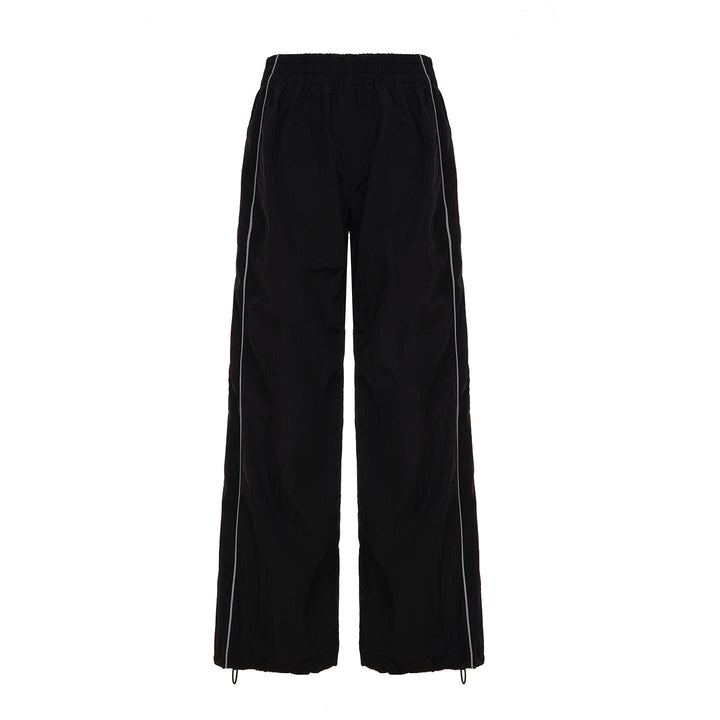 Dame Trendy Relaxed Fit Sportbukse med elastisk liv og sidelommer med glidelås Skjora