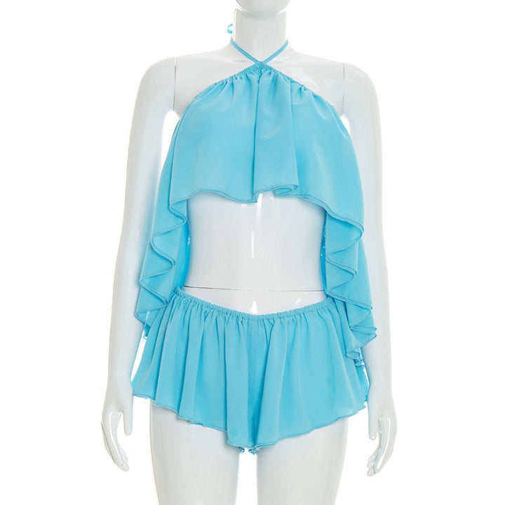 Dame Paty-sett med vingeinnlegg og elastiske shorts Skjora