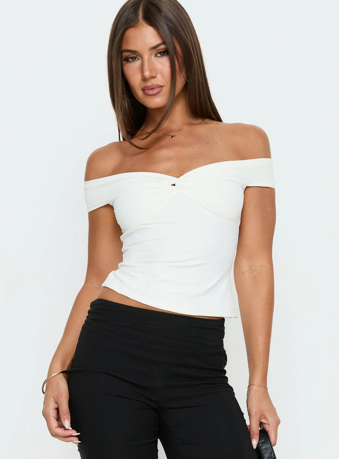 Damer Off-Shoulder Bustier-Topp med Rynk Skjora