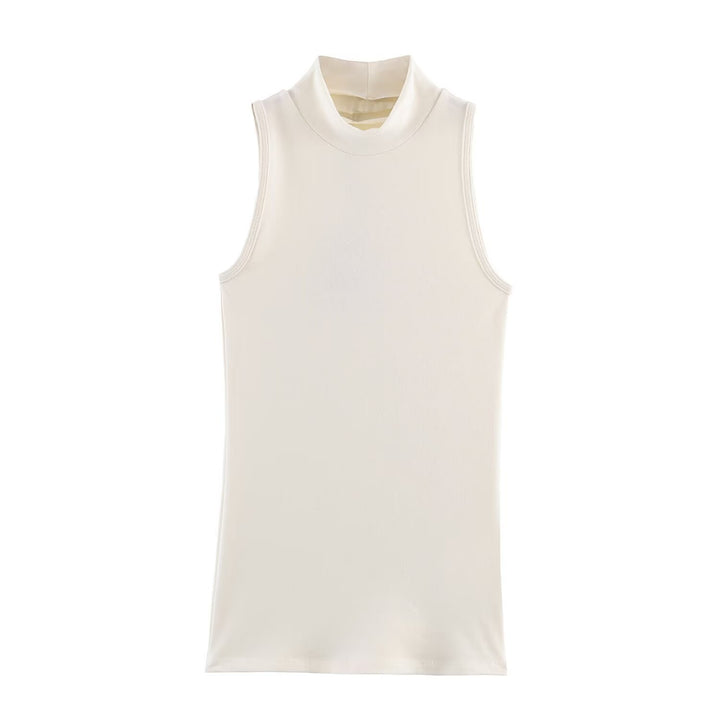 Dame rullekrage tanktop i mykt stretchmateriale Skjora