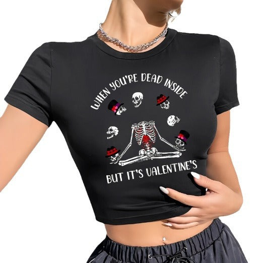 Dame Crop-Top med innovativt spindelnett-design Skjora
