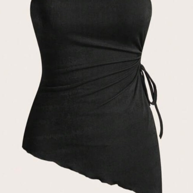 Dame Bandeau-top med moderne omslagdesign og justerbare stropper Skjora