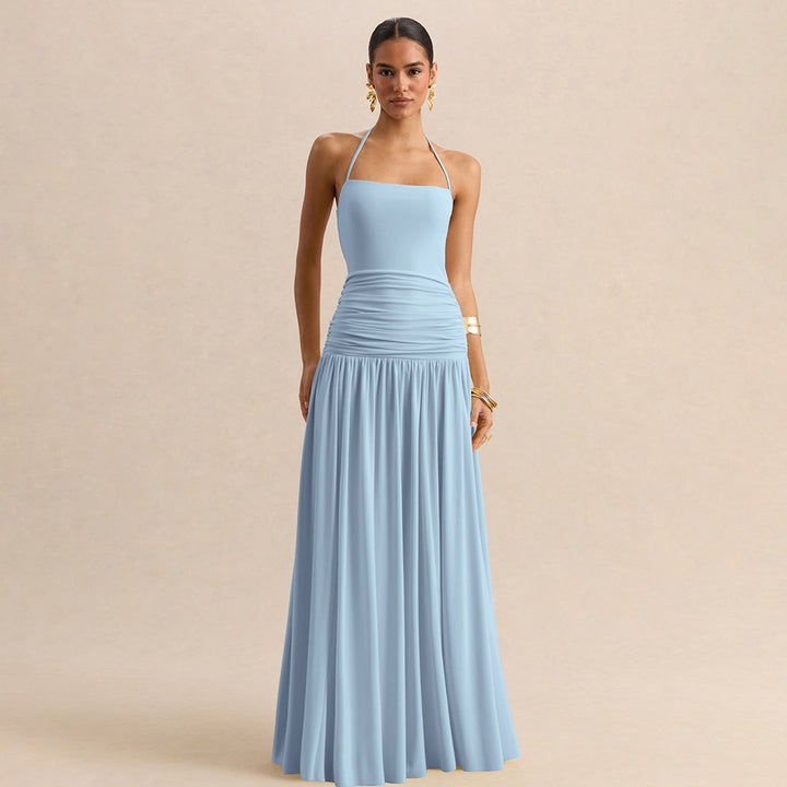 Dame Elegant kveldsdrakt med Off-Shoulder-design og Flytende Cape Skjora