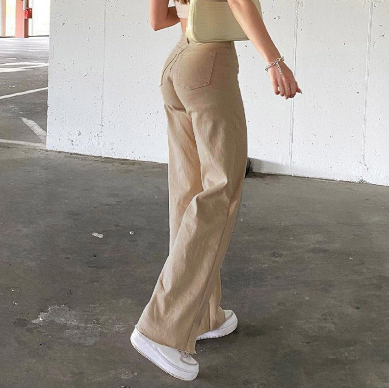 Damer vide High-Waist Jeans med en avslappet snitt og elegant midje Skjora