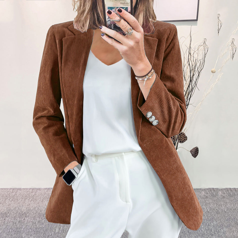 Damenes stilige stripete blazer med slim fit Skjora