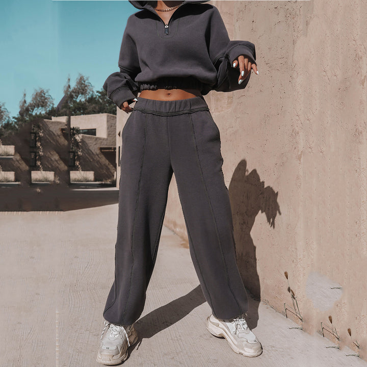 Women's Cropped Zip-Up Sweatshirt Skjora