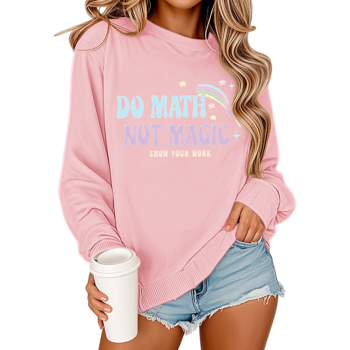 Kvinne sweatshirt med motiverende matematikkskrift og avslappet passform Skjora