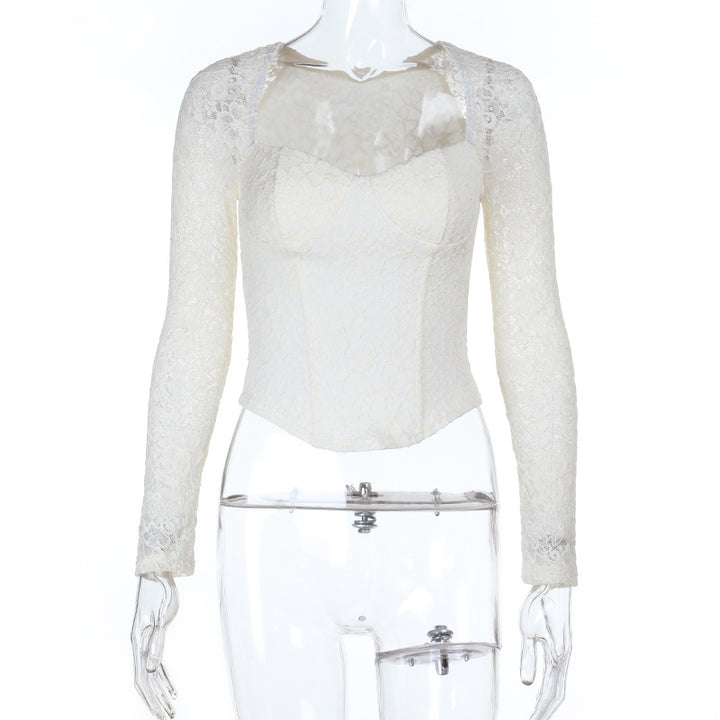 Dame elegant spissbluse med lange ermer og figursydd snitt Skjora
