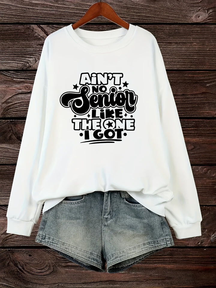 Dame sweatshirt med avslappet slogan design Skjora