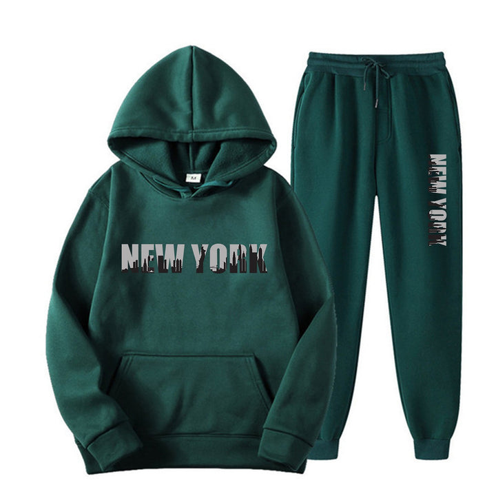 Kvinnelig sporty treningsdrakt med stilisert New York trykk Skjora