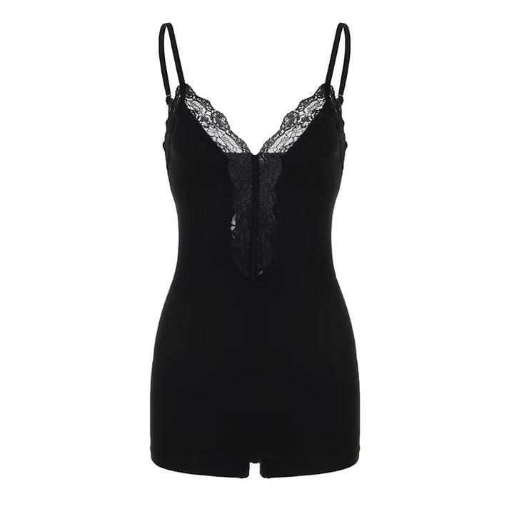 Dame nattøy bodysuit med raffinert spissdetalj Skjora
