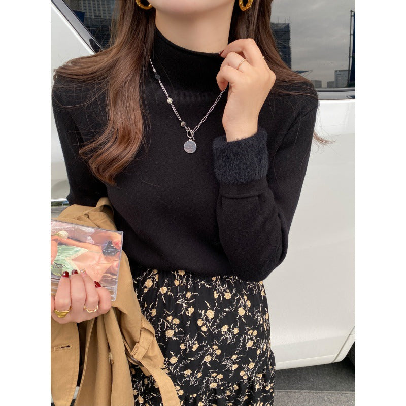 Damer Elegant Turtleneck Genser laget av Mykt Stoff Skjora