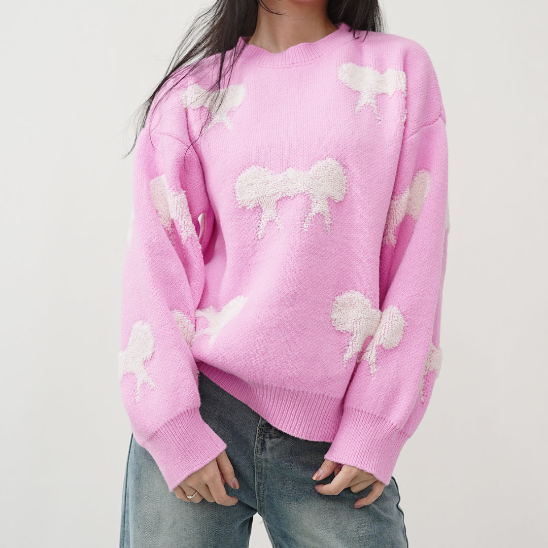 Kvinnes chunky strikkegenser med leken design Skjora
