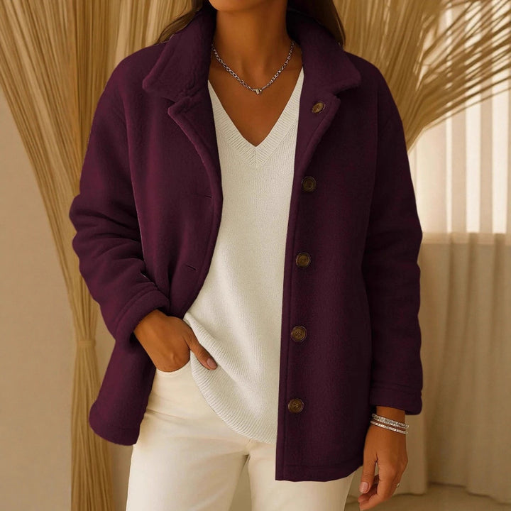 Women Fleece Jacket with Button Details Skjora