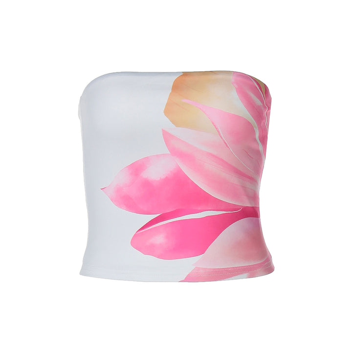 Dame blomstret bandeau topp Skjora