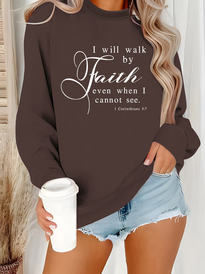 Dame sweatshirt med inspirerende tekst og mykt materiale Skjora