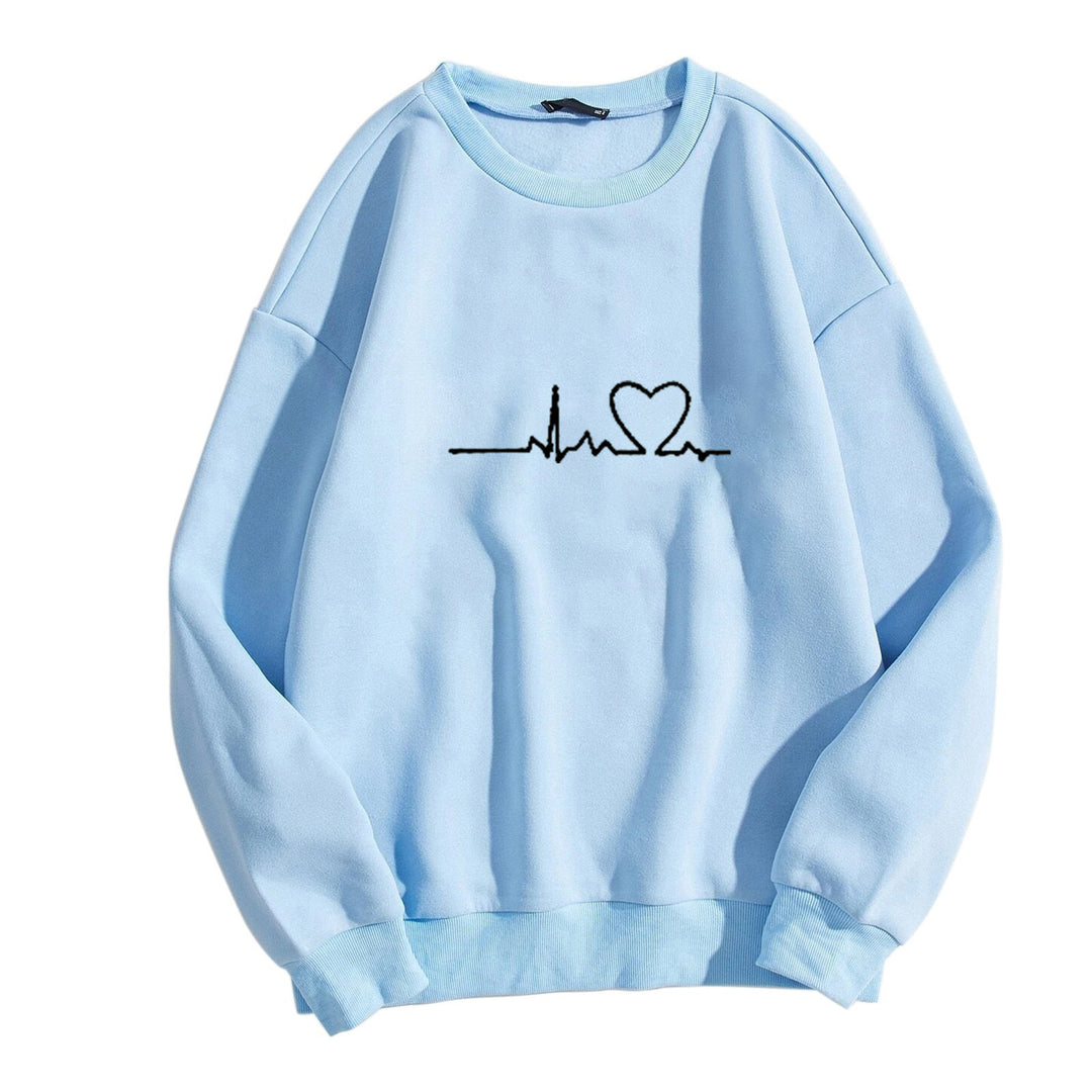 Dame Sweatshirt med hjertefrekvens grafikk Skjora
