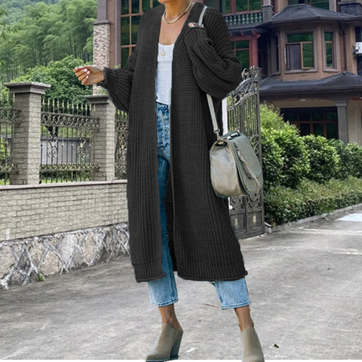 Dame chunky strikk cardigan med åpne masker og avslappet passform Skjora