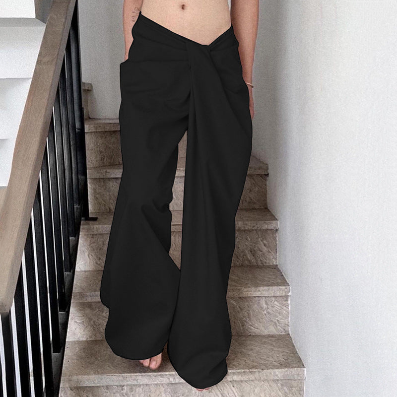 Dame elegante Palazzo-bukser med raffinerte draperinger Skjora