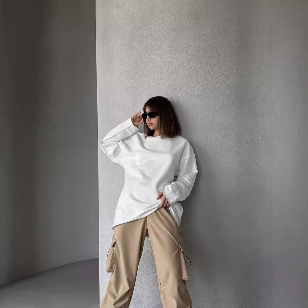 Damer Oversized Sweatshirt med avslappet kutt og brede ermer Skjora