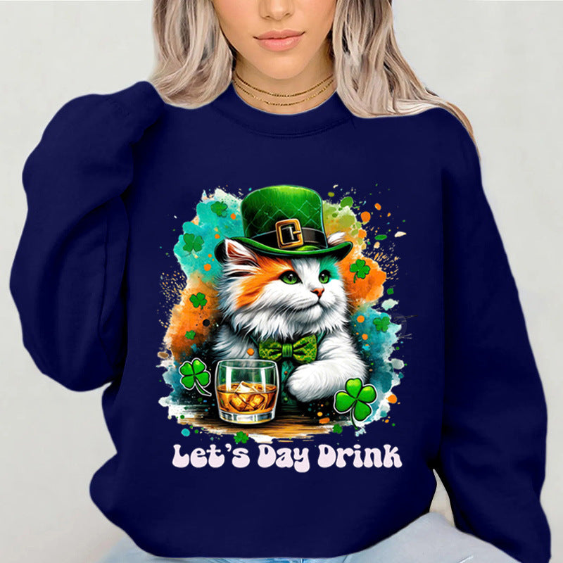 Kvinnegenser med morsomt katte design og inspirerende tekst Skjora