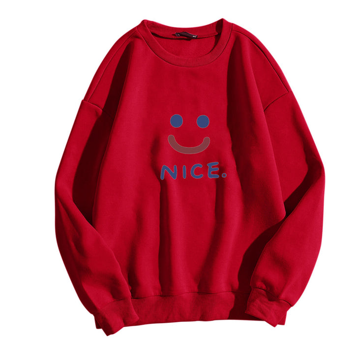 Damer uformell sweatshirt med gledelig smile-motiv Skjora