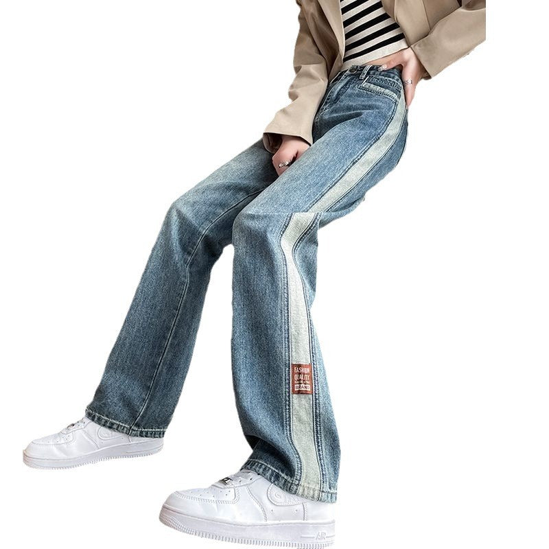 Kvinnenes vide jeans med sidestriper Skjora