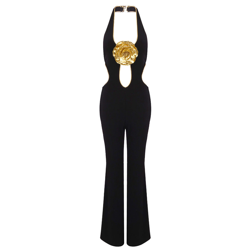 Dame Modish Jumpsuit med dyp utringning og dekorativ detalj Skjora