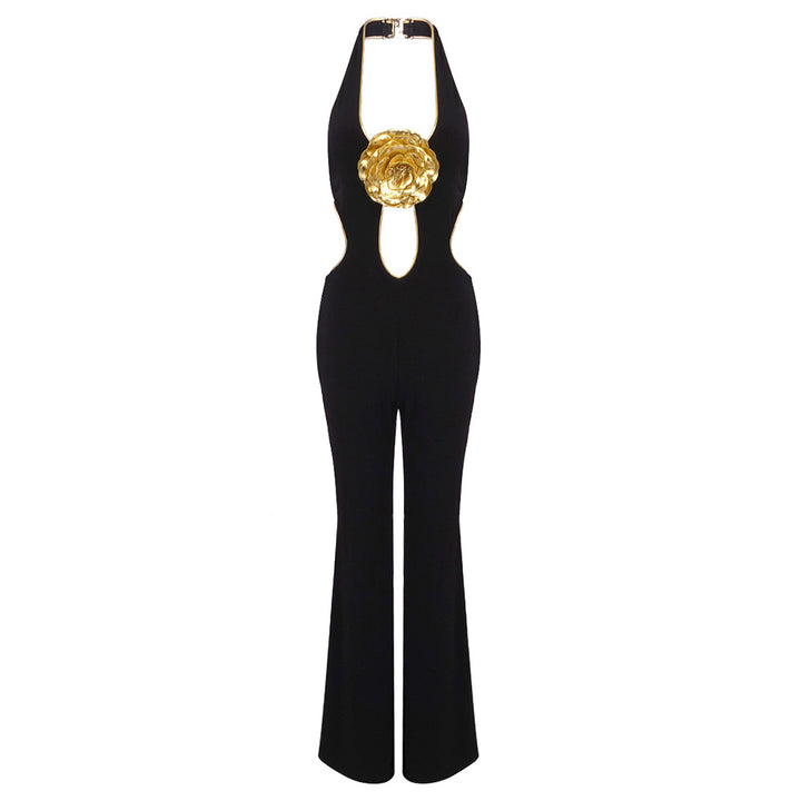 Dame Modish Jumpsuit med dyp utringning og dekorativ detalj Skjora