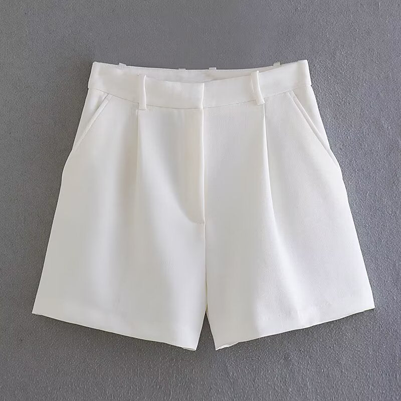 Damer elegante shorts med høy midje og praktiske sidelommer Skjora
