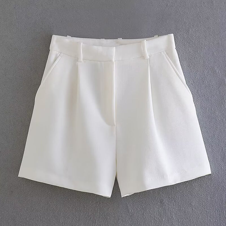 Damer elegante shorts med høy midje og praktiske sidelommer Skjora