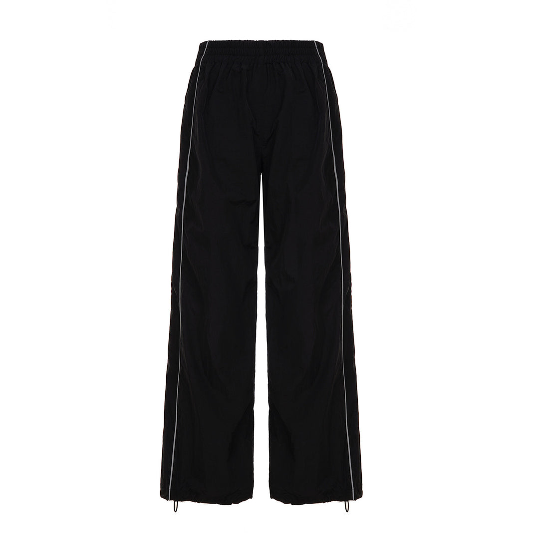 Dame Trendy Relaxed Fit Sportbukse med elastisk liv og sidelommer med glidelås Skjora