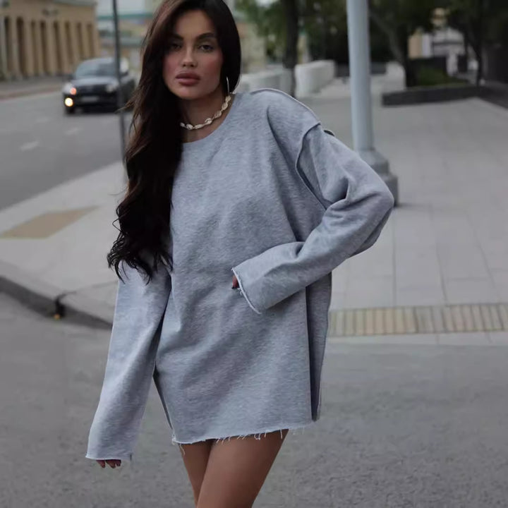 Damer Oversized Sweatshirt med avslappet kutt og brede ermer Skjora