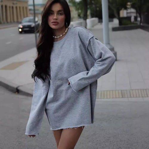 Damer Oversized Sweatshirt med avslappet kutt og brede ermer Skjora