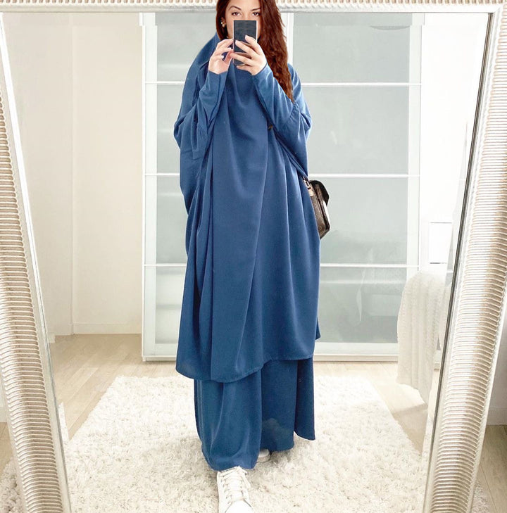 Dames Langermet Kaftan med Elegant Snitt og Bred Design Skjora