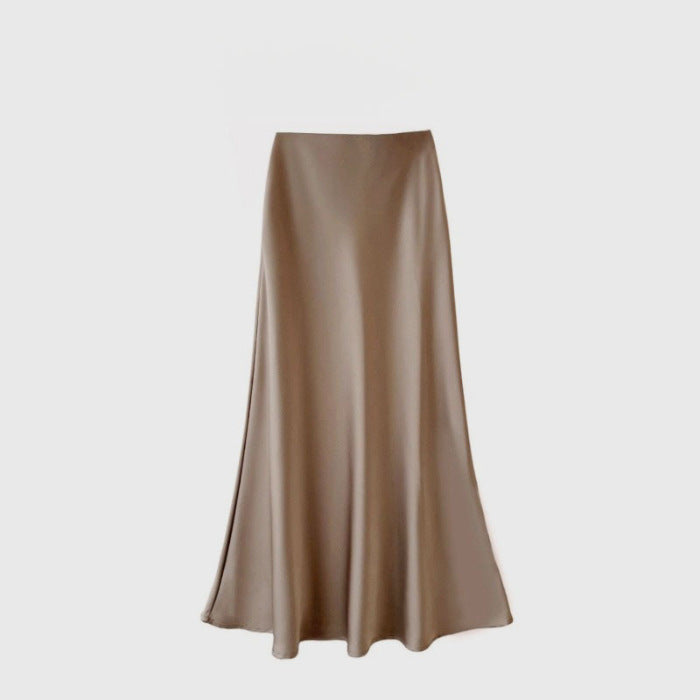 Damer Elegant Maxi Skjørt laget av høykvalitets flytende materiale med vid skjæring Skjora