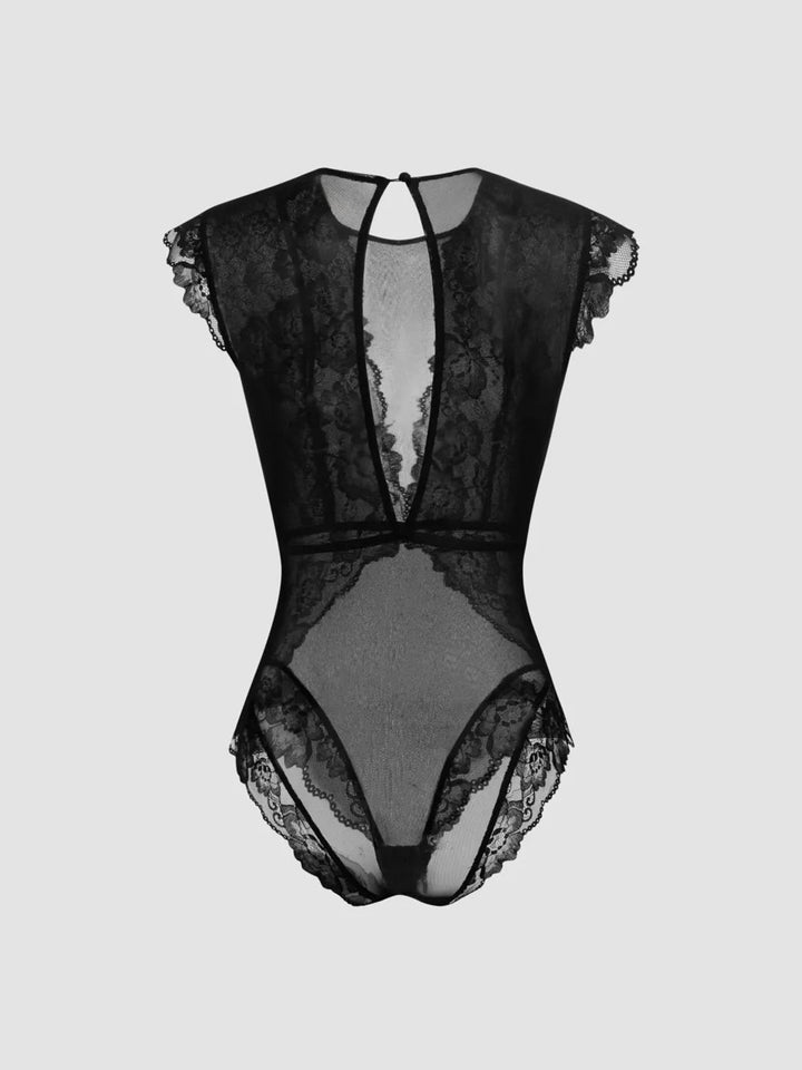 Damer Elegant Spidsbody med dyp V-hals og delikate volangdetaljer Skjora