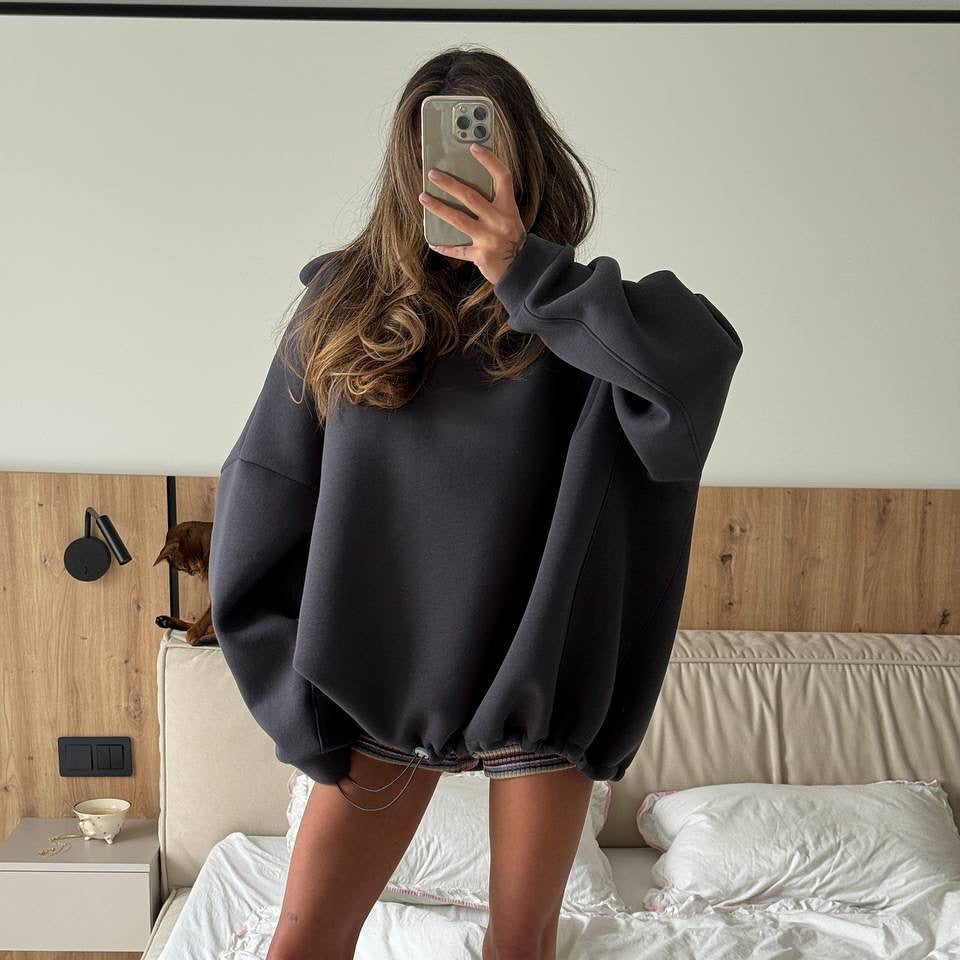 Kvinne Oversized Hettegenser med Gammeldags Snitt Skjora