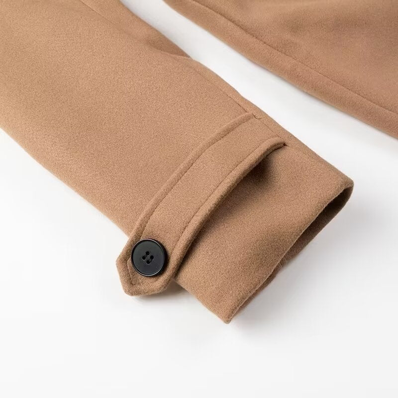 Kvinne Elegante Trench Coat med Livrem og Dobbel Knapplukking Skjora