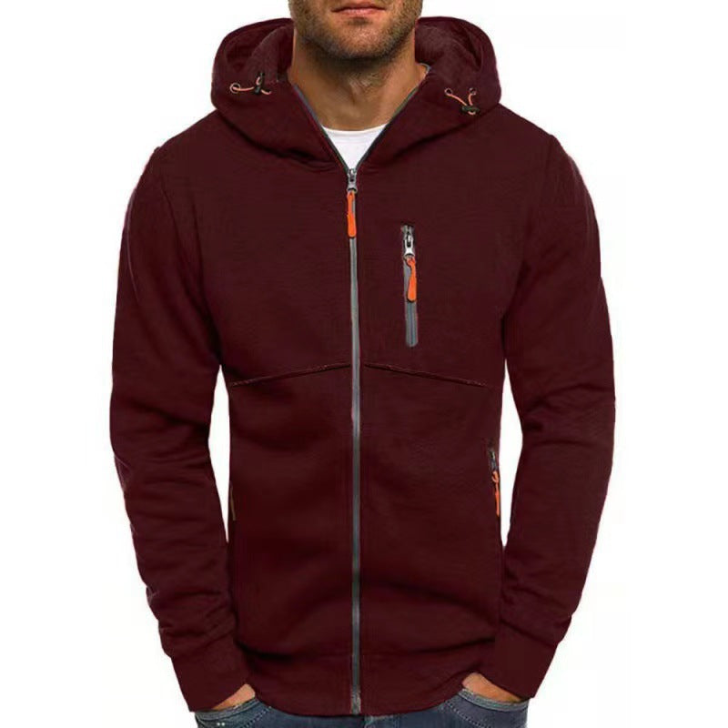 Herre hoodie med funksjonelle glidelåslommer og sporty design Skjora
