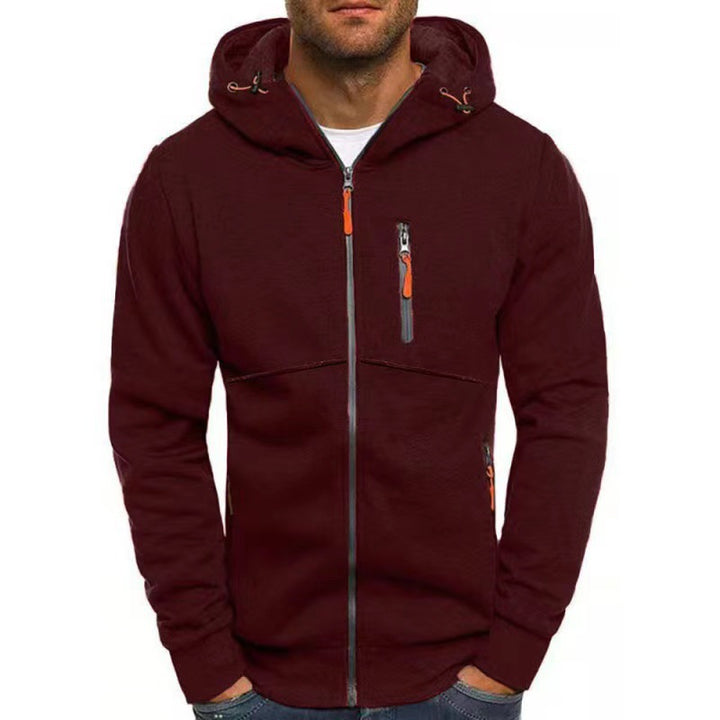 Herre hoodie med funksjonelle glidelåslommer og sporty design Skjora