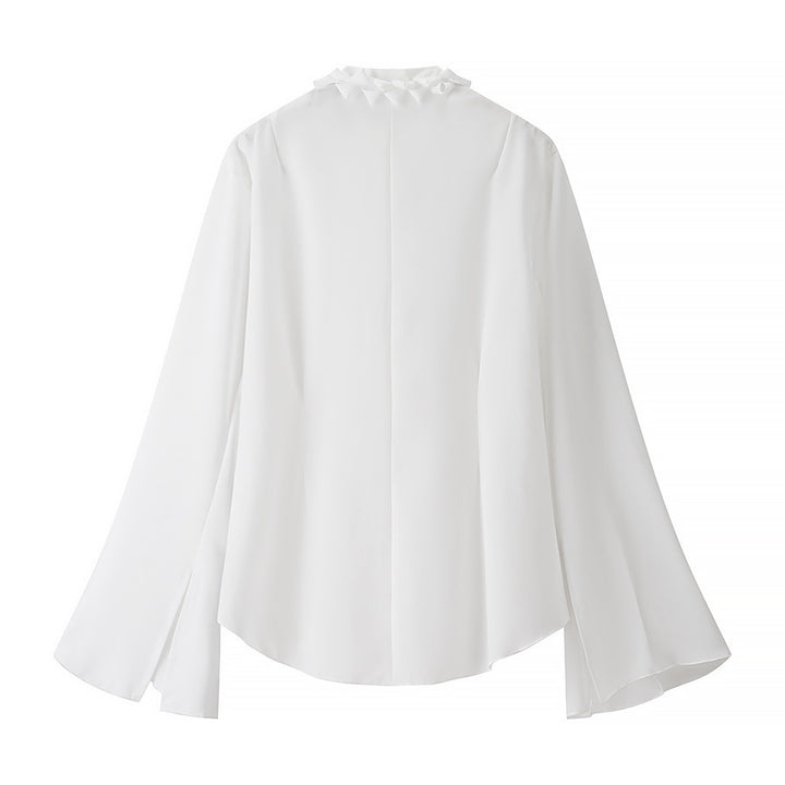 Dame Elegant Bluse med Volang detaljer Skjora