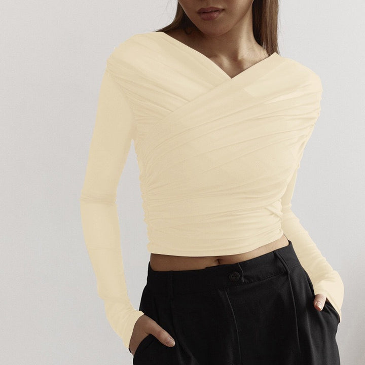 Damer Langerm-Crop-Top Skjora