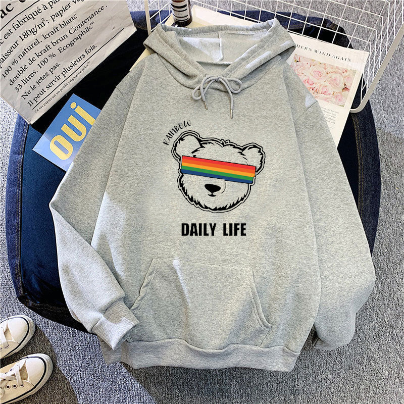 Damen Kapuzenpullover mit stylischem Bärenmotiv Skjora