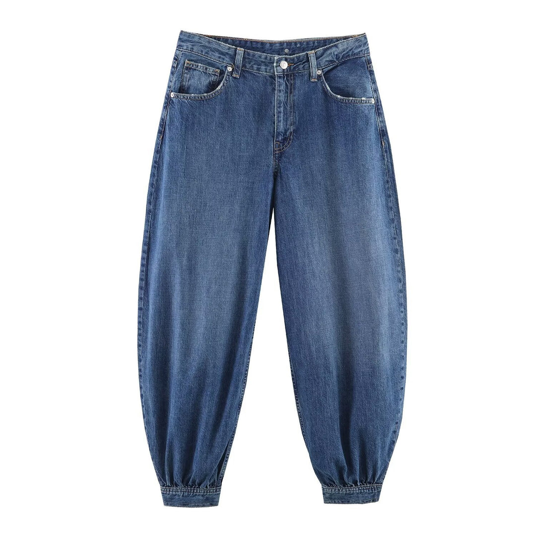 Dame Tapered Jeans med elastisk mansjett og behagelig passform Skjora