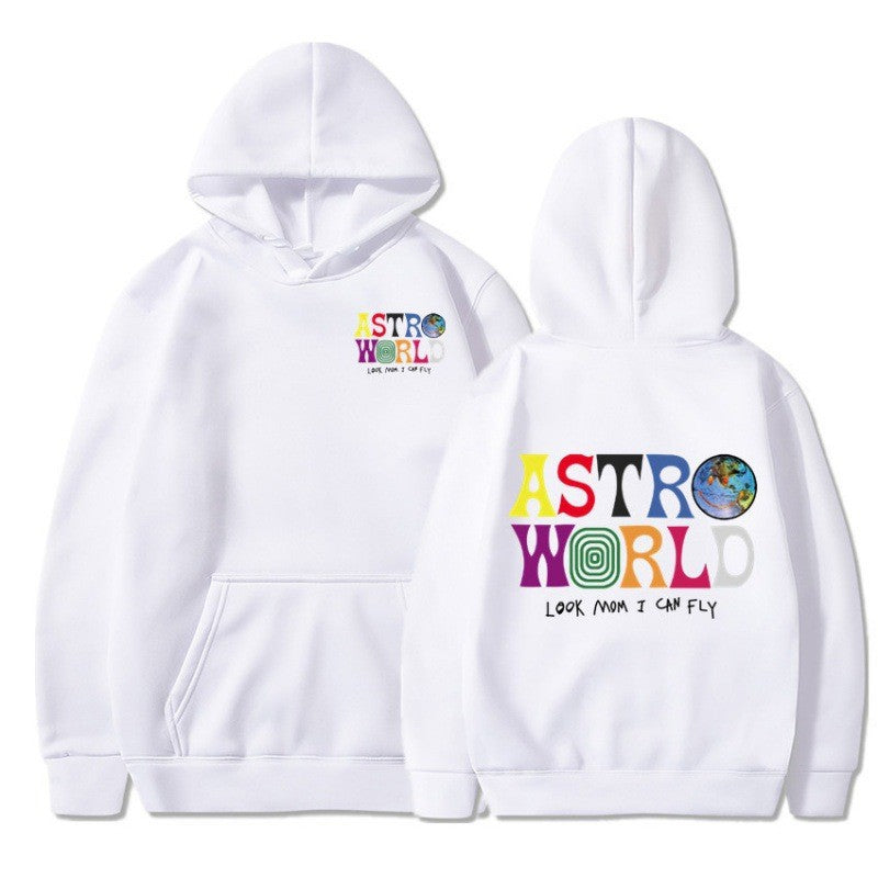 Damegens hoodie med lekent grafisk design og myk innside Skjora