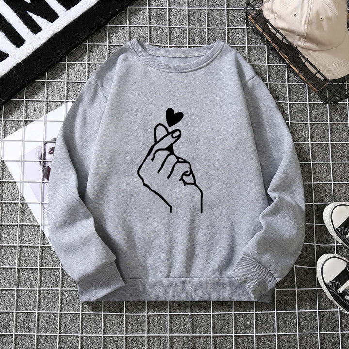 Kvinne sweatshirt med kreativt håndtegnmotiv og myk indre fôr Skjora