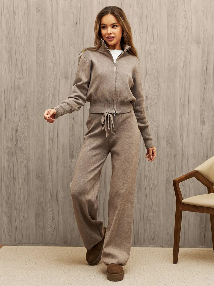 Dame's casual fleece treningsdrakt med glidelås Skjora