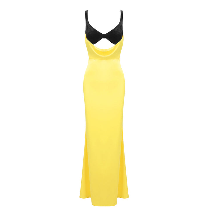 Dame Elegant lang kjole med raffinert bustier-design og flytende skjørt Skjora